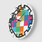 PIXELATで連結された数字(Masanser) ラージ壁時計 (傾斜)