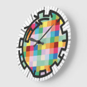 PIXELATで連結された数字(Masanser) ラージ壁時計 (傾斜)