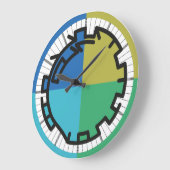 PIXELATで連結された数字(Masanser) ラージ壁時計 (傾斜)