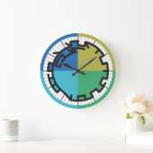 PIXELATで連結された数字(Masanser) ラージ壁時計 (ホーム)