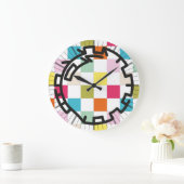 PIXELATで連結された数字(Masanser) ラージ壁時計 (ホーム)