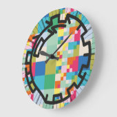 PIXELATで連結された数字(Masanser) ラージ壁時計 (傾斜)