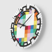 PIXELATで連結された数字(Masanser) ラージ壁時計 (傾斜)