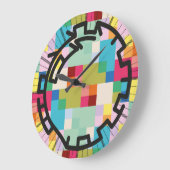 PIXELATで連結された数字(Masanser) ラージ壁時計 (傾斜)