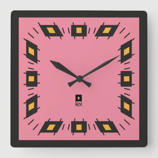 PIXELAT FIRST SERIES LEX by Masanser スクエア壁時計 (正面)