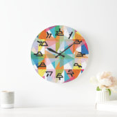 PIXELAT FIRST SERIES TRIANGLES BY Masanser ラージ壁時計 (ホーム)