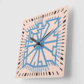 Pixelat prime max chained numbers by Masanser スクエア壁時計 (傾斜)