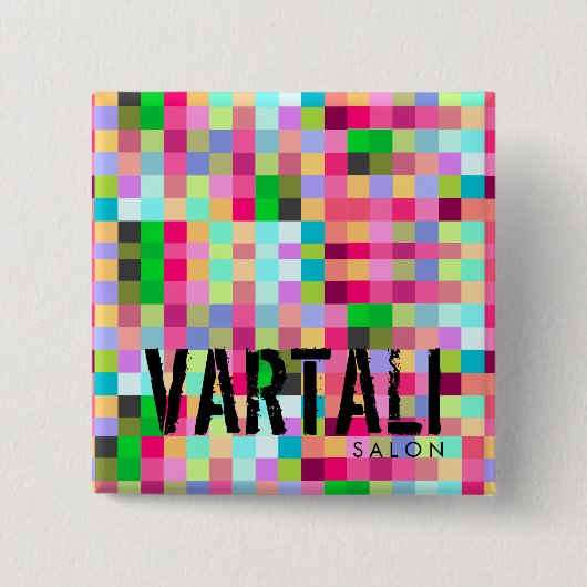 Pixelate Vartaliの正方形ボタン 缶バッジ (正面)