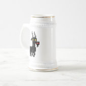 Pixelatedの黒いヤギステイン ビールジョッキ (正面左)