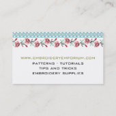 Pixelatedピクセル芸術の刺繍によってはピンクのミントが開花します 名刺 (裏面)