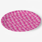 Pixelatedピンクのパターン ペーパープレート (アングル)