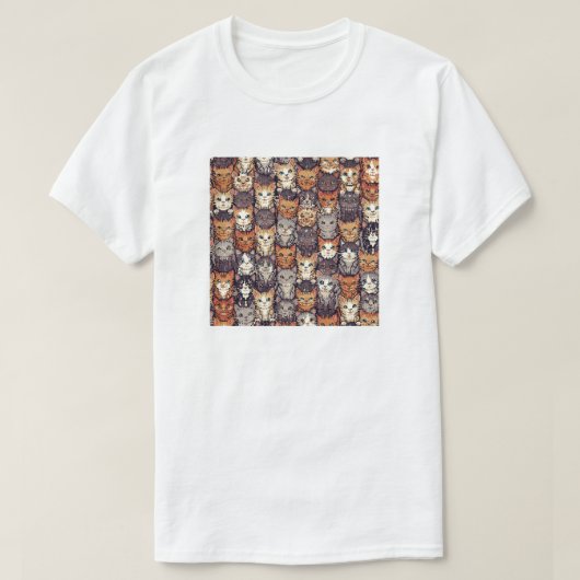 Pixelated Digital Colorful Cats Tシャツ (デザイン正面)