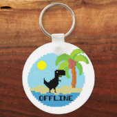 Pixelated Dinosaur Vacation Tech Enthusiasts Coder キーホルダー (正面)