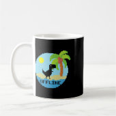 Pixelated Dinosaur Vacation Tech Enthusiasts Coder コーヒーマグカップ (左)