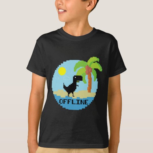 Pixelated Dinosaur Vacation Tech Enthusiasts Coder Tシャツ (正面)