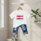 Pixelated flag Latvia ベビーTシャツ