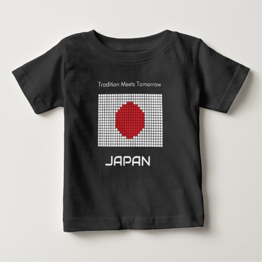 Pixelated flag of Japan ベビーTシャツ (正面)
