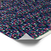  Pixelated Floral Pattern  ポスター (角)