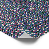 Pixelated Floral Pattern  ポスター (角)