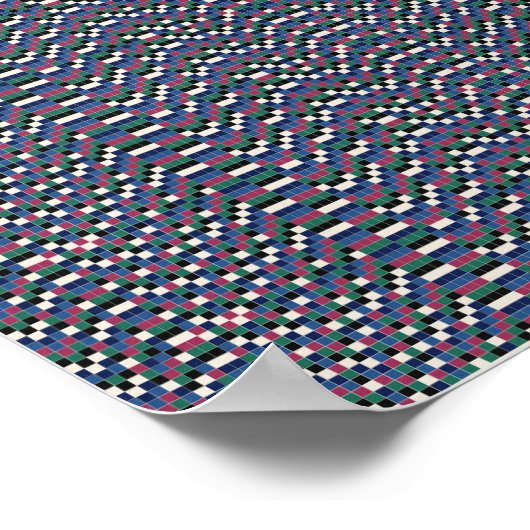 Pixelated Floral Pattern  ポスター (角)