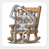 Pixelated Gamer Birthday Cake Kids Video スクエアシール (正面)