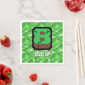 Pixelated Gamer Green Building Level Up 8 スタンダードカクテルナプキン (インサイチュ)