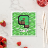 Pixelated Gamer Green Building Level Up 9 スタンダードカクテルナプキン (インサイチュ)