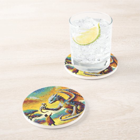 pixelated image of a dragon trainer コースター (側面)