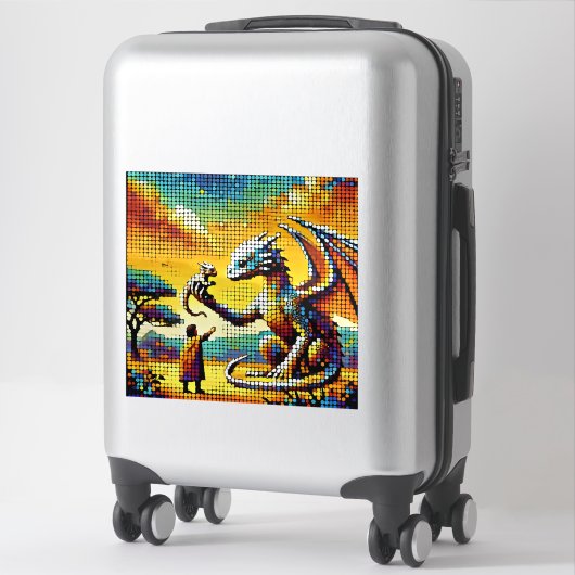 pixelated image of a dragon trainer シール (スーツケース)
