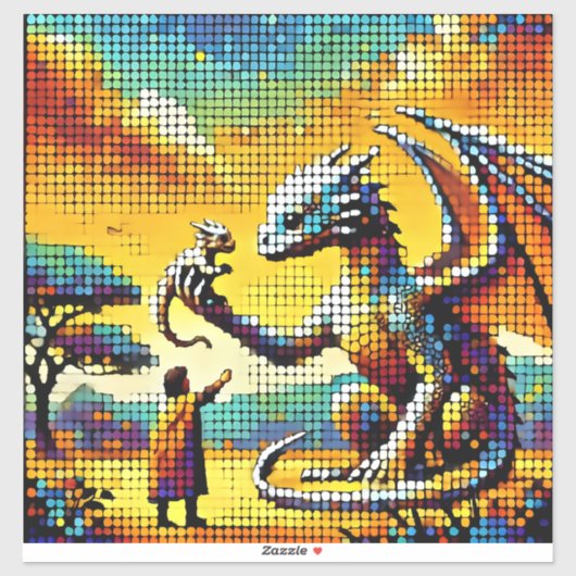 pixelated image of a dragon trainer シール (シート)