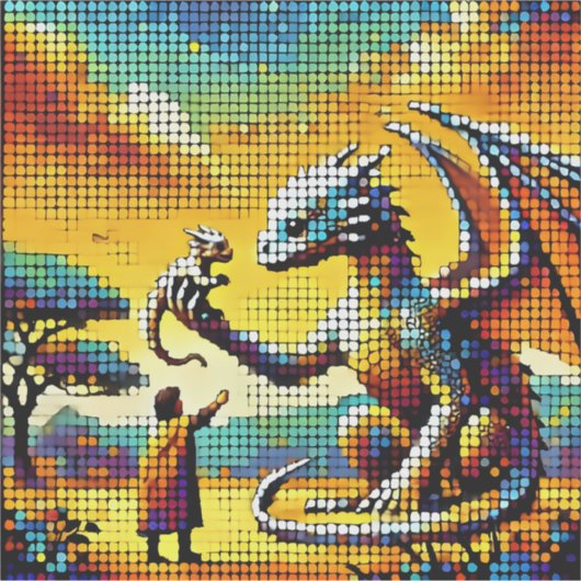 pixelated image of a dragon trainer シール (正面)