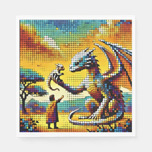pixelated image of a dragon trainer スタンダードランチョンナプキン (正面)