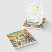 pixelated image of a dragon trainer ストーンコースター (横)