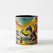 pixelated image of a dragon trainer ツートーンマグカップ (中央)