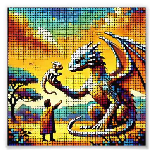 pixelated image of a dragon trainer フォトプリント            (正面)