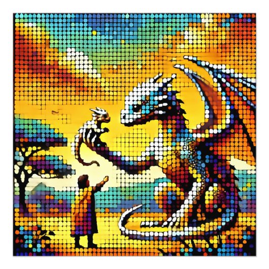 pixelated image of a dragon trainer フォトプリント            (正面)