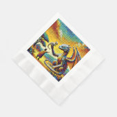 pixelated image of a dragon trainer 縁ありランチョンナプキン (角)