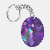 Pixelated Pattern - Purple キーホルダー (正面左)