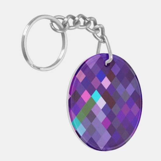 Pixelated Pattern - Purple キーホルダー (正面左)