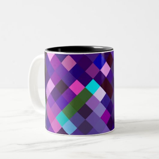 Pixelated Pattern - Purple ツートーンマグカップ (正面左)