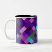 Pixelated Pattern - Purple ツートーンマグカップ (左)