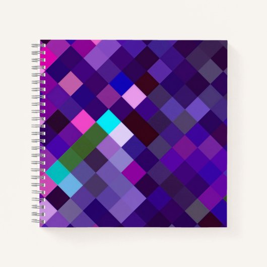 Pixelated Pattern - Purple ノートブック (正面)