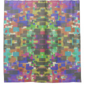Pixelated Patterned Beyond Colors Of The Rainbow シャワーカーテン (正面)