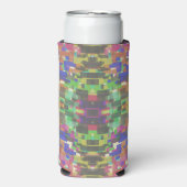 Pixelated Patterned Beyond Colors Of The Rainbow スリム缶クーラー (Seltzer正面)