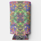 Pixelated Patterned Beyond Colors Of The Rainbow スリム缶クーラー (正面)