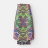 Pixelated Patterned Beyond Colors Of The Rainbow ボトルクーラー (正面)