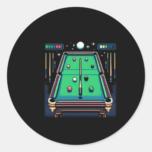 Pixelated Pot 8-bit Billiards  ラウンドシール (正面)