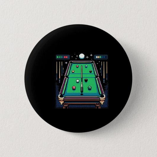 Pixelated Pot 8-bit Billiards  缶バッジ (正面)