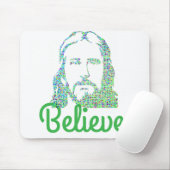 Pixeled Image of Jesus Desktop Computer Mousepad マウスパッド (マウス)