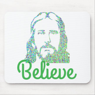 Pixeled Image of Jesus Desktop Computer Mousepad マウスパッド